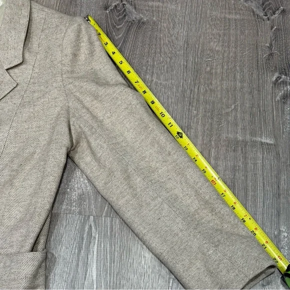 Vintage Condor Beige Herringbone Blazer women’s size 10 - Picture 4 of 10